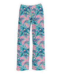 Thumbnail for BRIEF INSANITY Tropical Leaf Pajama Lounge Pants