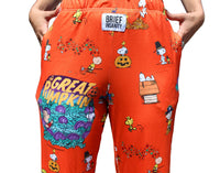 Thumbnail for Snoopy Great Pumpkin pajama lounge pants on model close up front view