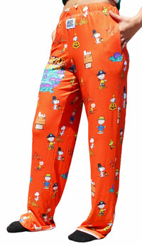 Thumbnail for Snoopy Great Pumpkin pajama lounge pants on model left side view