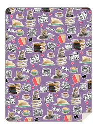 Thumbnail for BRIEF INSANITY's Cats & Books Throw Blanket