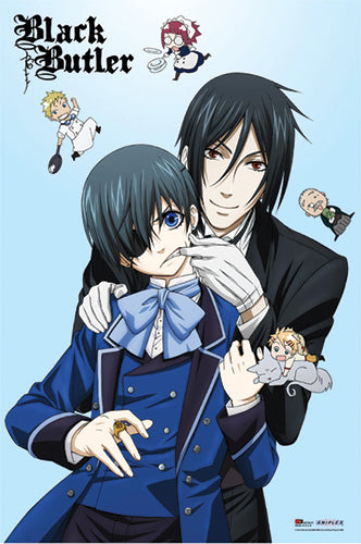 BLACK BUTLER - SEBASTIAN AND CIEL WITH CHIBI CHARA PAPER POSTER