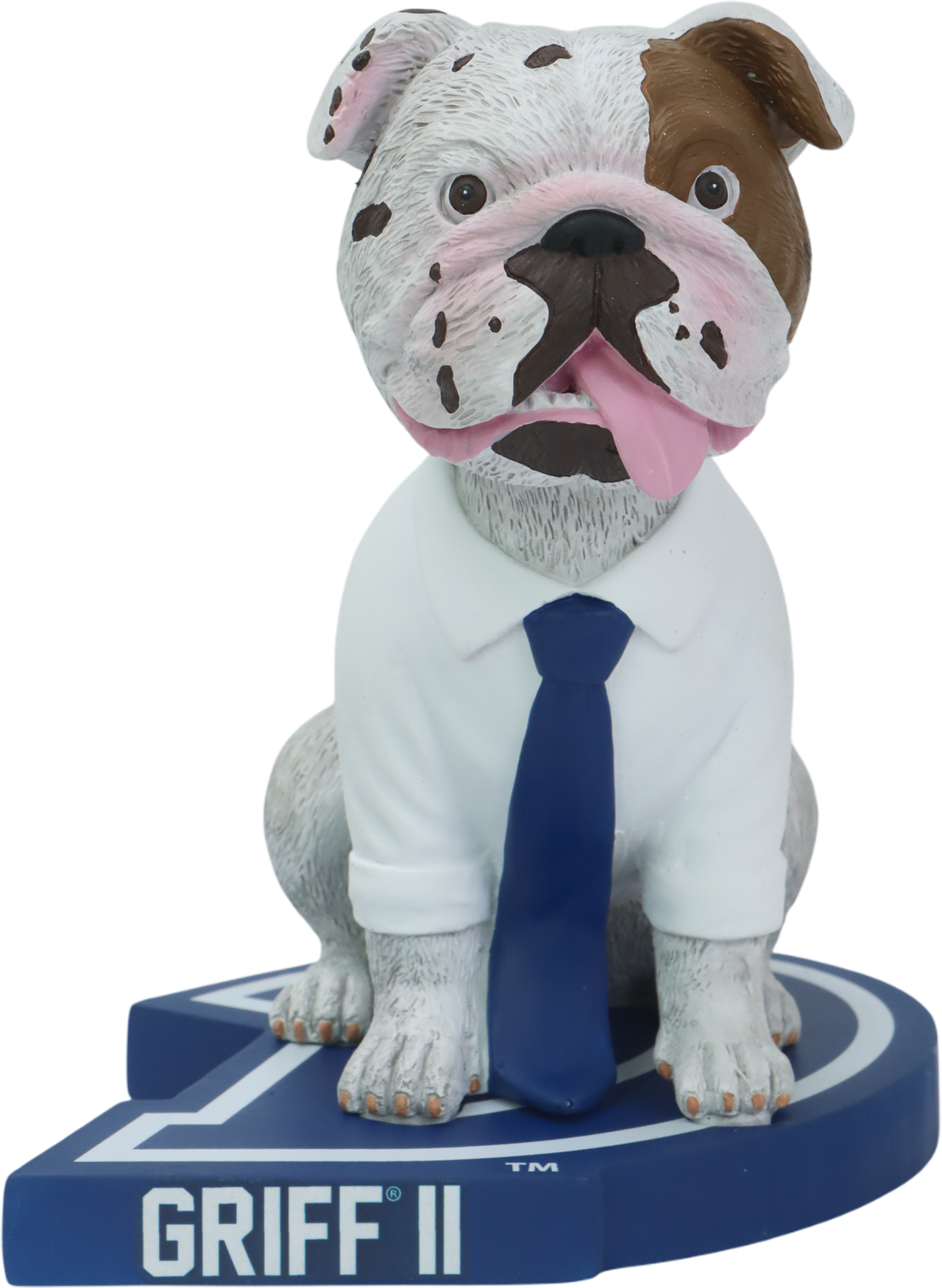 Griff II Drake Bulldogs Blue Tie Bobblehead NCAA College