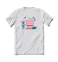 Thumbnail for Snoopy Pink Flower Short Sleeve T-Shirt