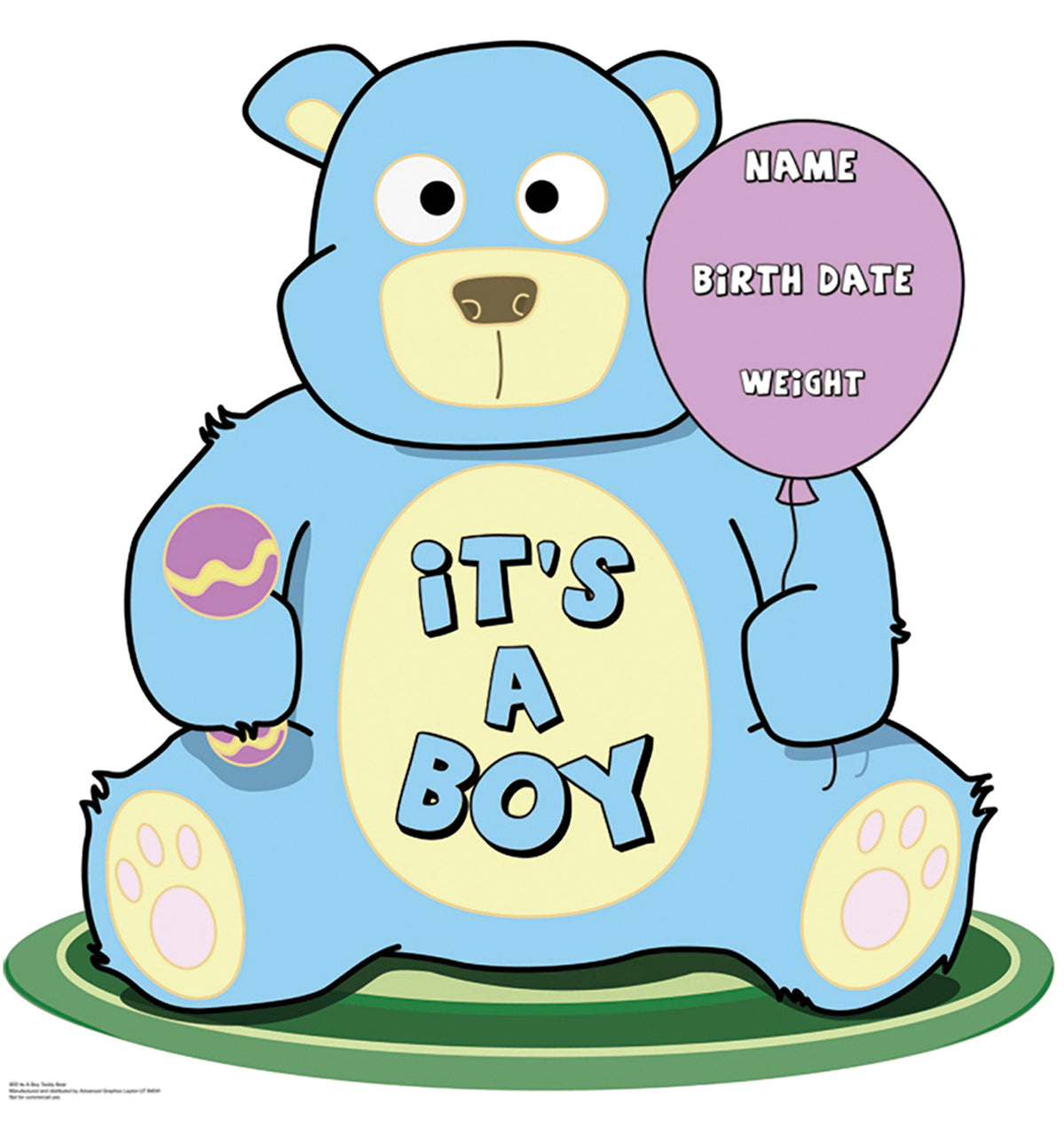 Its A Boy Teddy Bear Cardboard Cutout 800