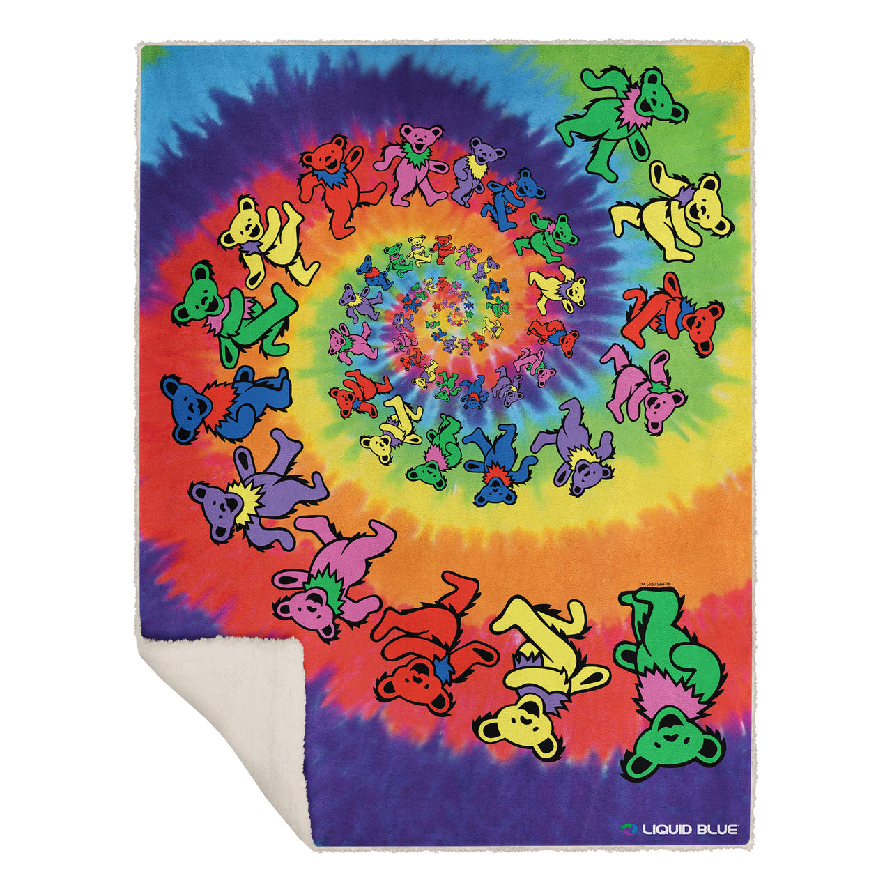 Spiral Bears Fleece Throw Blanket