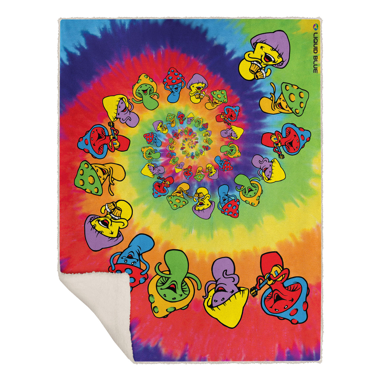 Spiral Shrooms Fleece Throw Blanket