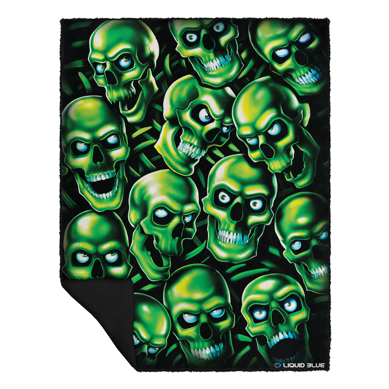 Skull Pile Fleece Throw Blanket