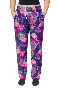 Thumbnail for Waist down photo of model wearing Flamingo pajama lounge pants front view (white background)