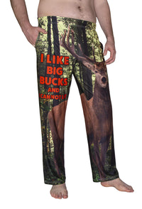 Thumbnail for Waist down photo of model wearing I Like Big Bucks pajama lounge pants side angle view (white background)