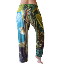 Thumbnail for Waist down photo of model wearing Big Fish Size Matters pajama lounge pants back view (white background)