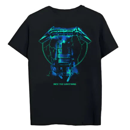 Metallica "Ride the Lightning" Neon Logo Black Tee