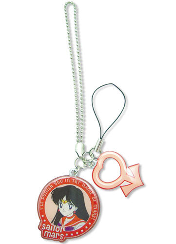 SAILOR MOON - SAILOR MARS & SYMBOL METAL CELL PHONE CHARM