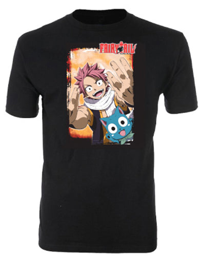FAIRY TAIL- NATUS & HAPPY MEN SCREEN PRINT T-SHIRT