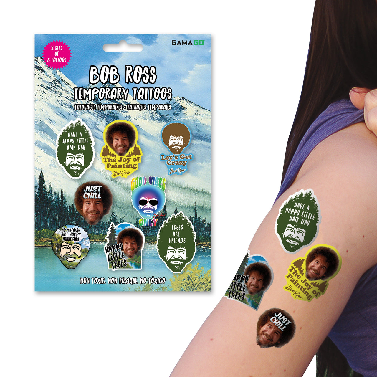 Bob Ross Temporary Tattoos – 12 PC PPK ($3.20 each)