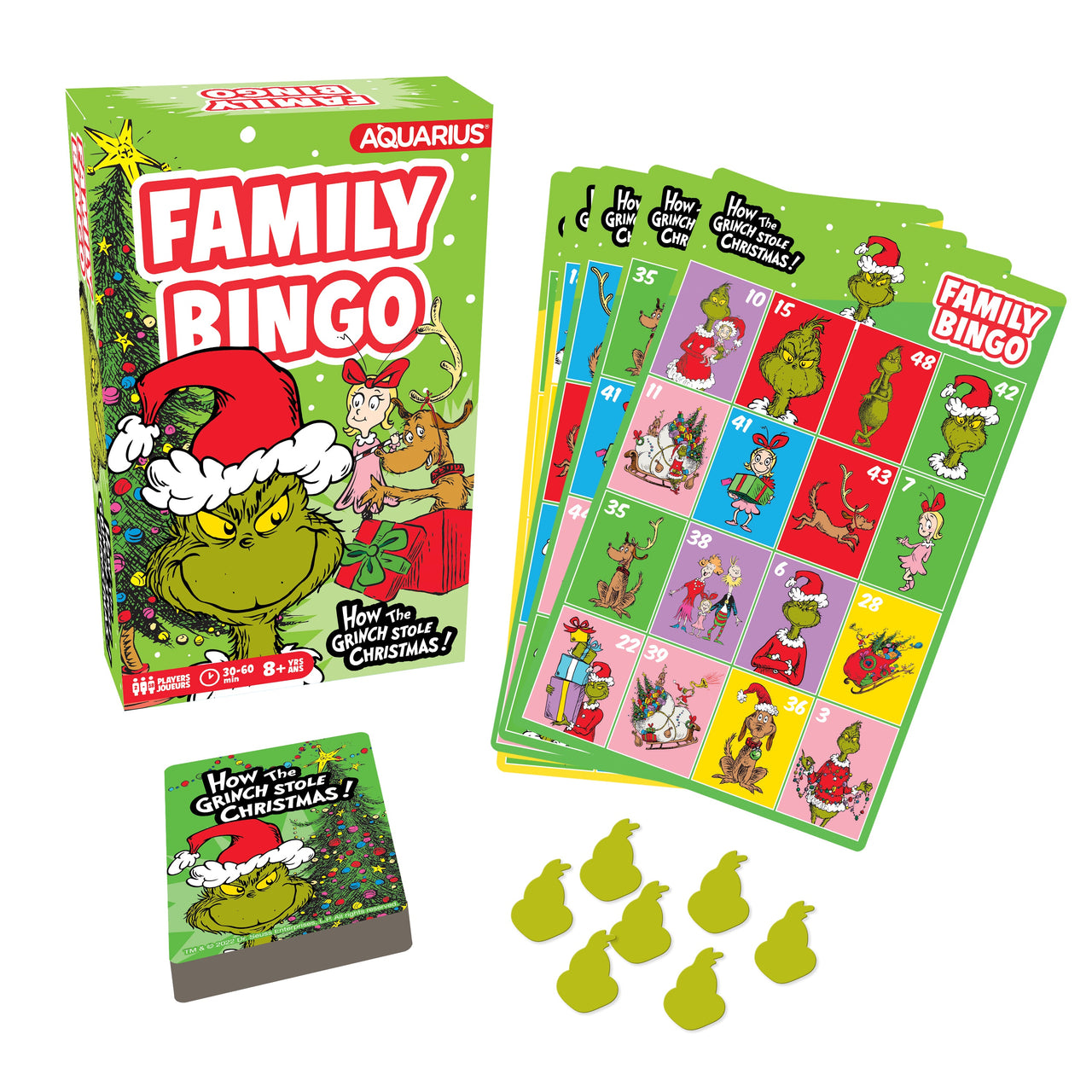Grinch Christmas Family Bingo Game – 6 PC PPK