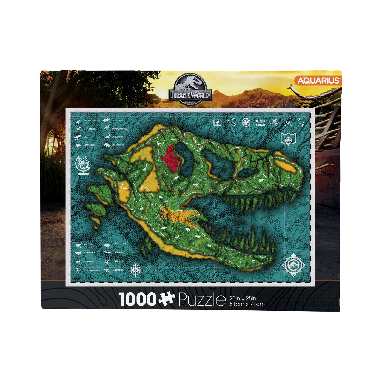 Jurassic World Map 1000 Piece Jigsaw Puzzle – 3 PC PPK