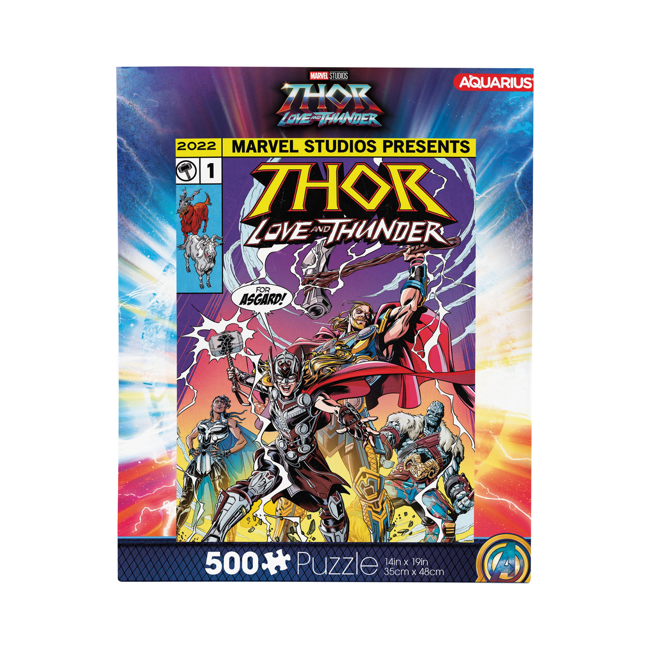 Marvel Thor Love & Thunder Comic 500 Piece Jigsaw Puzzle – 3 PC PPK