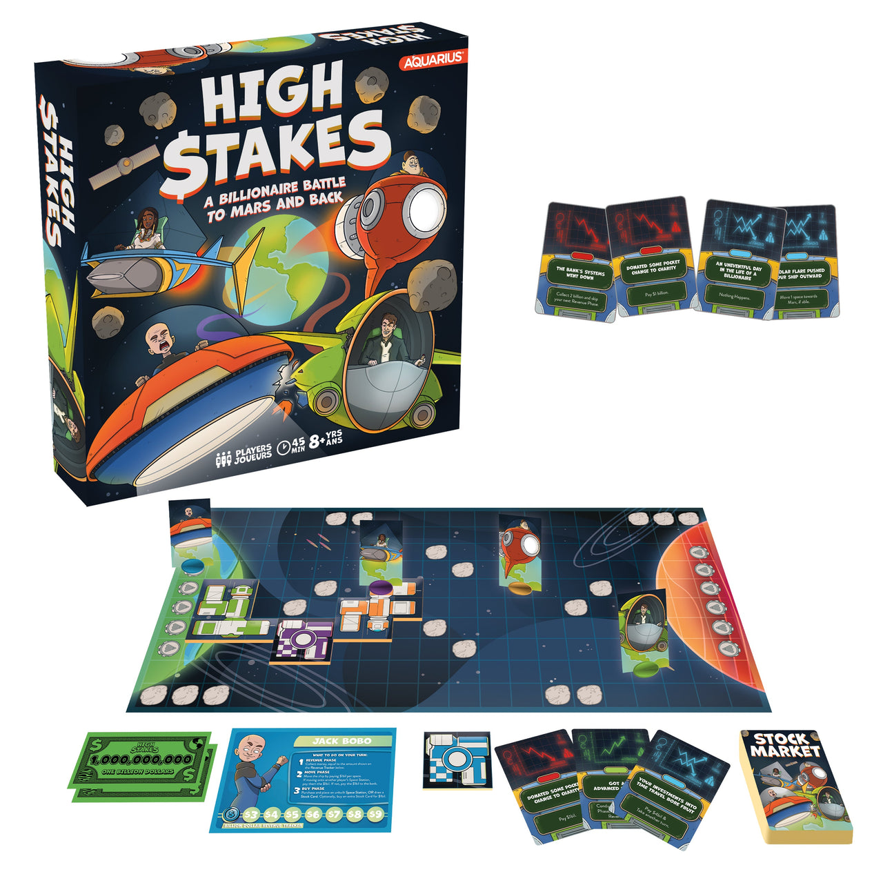 High $takes - Billionaire Battle to Mars Board Game – 3 PC PPK
