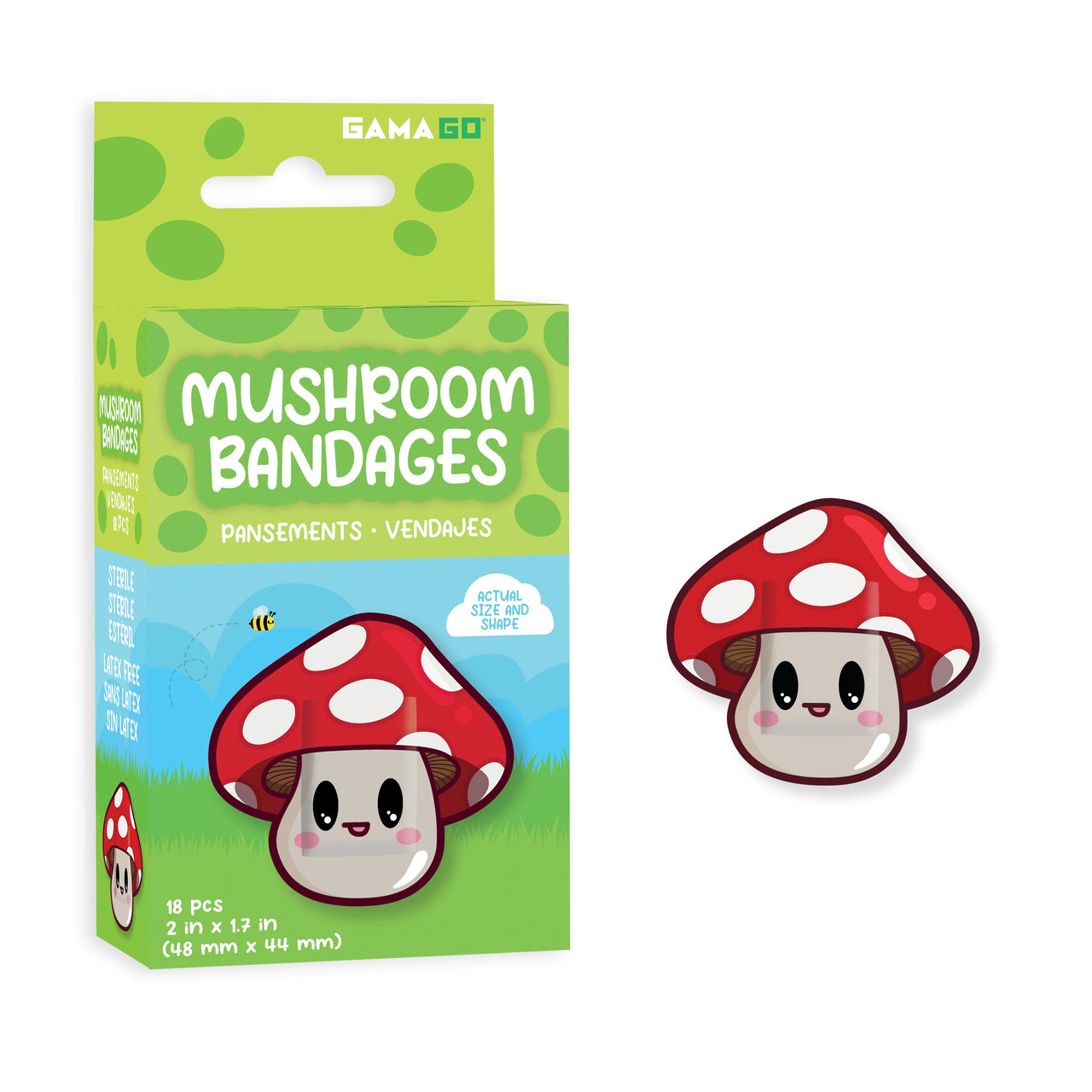Mushroom Adhesive Bandages – 12 PC PPK