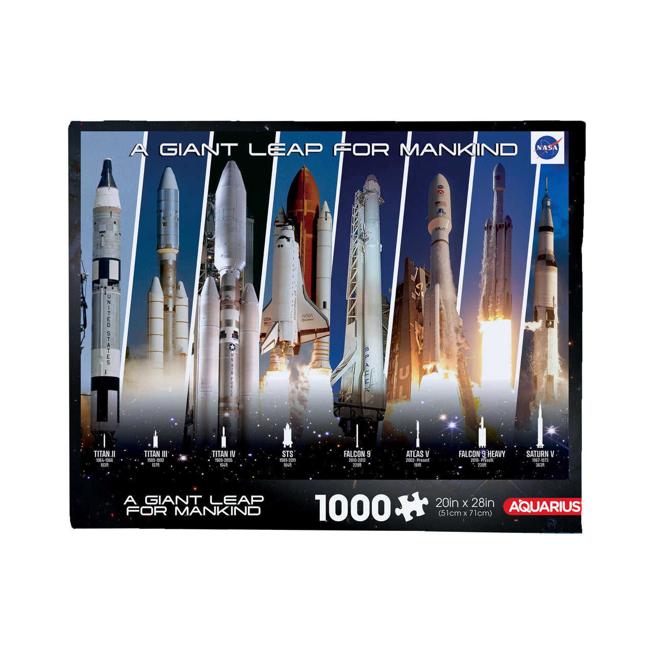 NASA Rocket Grid 1000 Piece Jigsaw Puzzle – 3 PC PPK