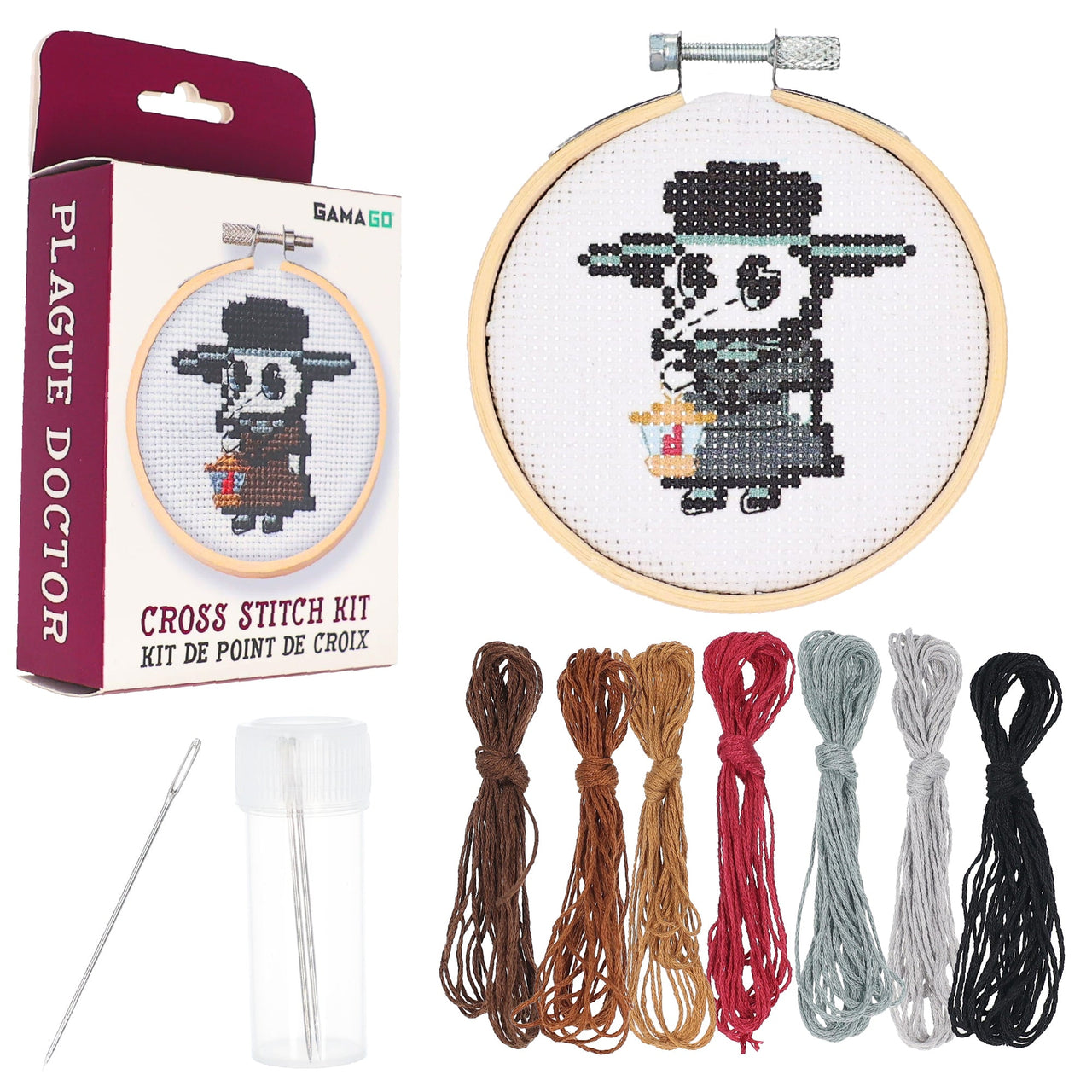 Plague Doctor Cross Stitch Embroidery Kit – 6 PC PPK ($5.30 each)