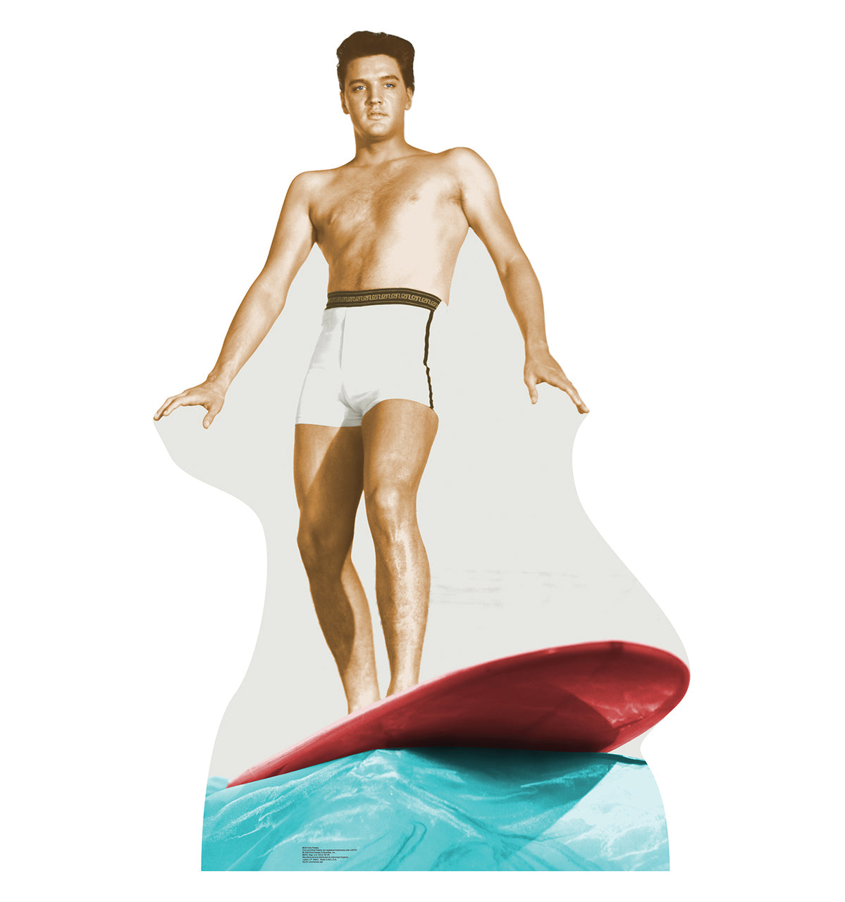Life-size Elvis Surfing Cardboard Cutout