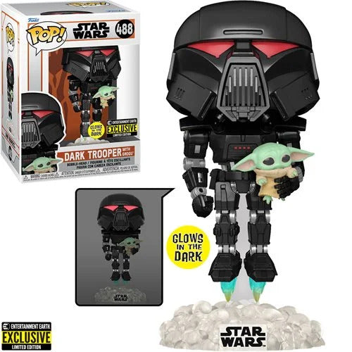 Dark Trooper With Grogu Funko POP! Star Wars The Mandalorian Bobblehead