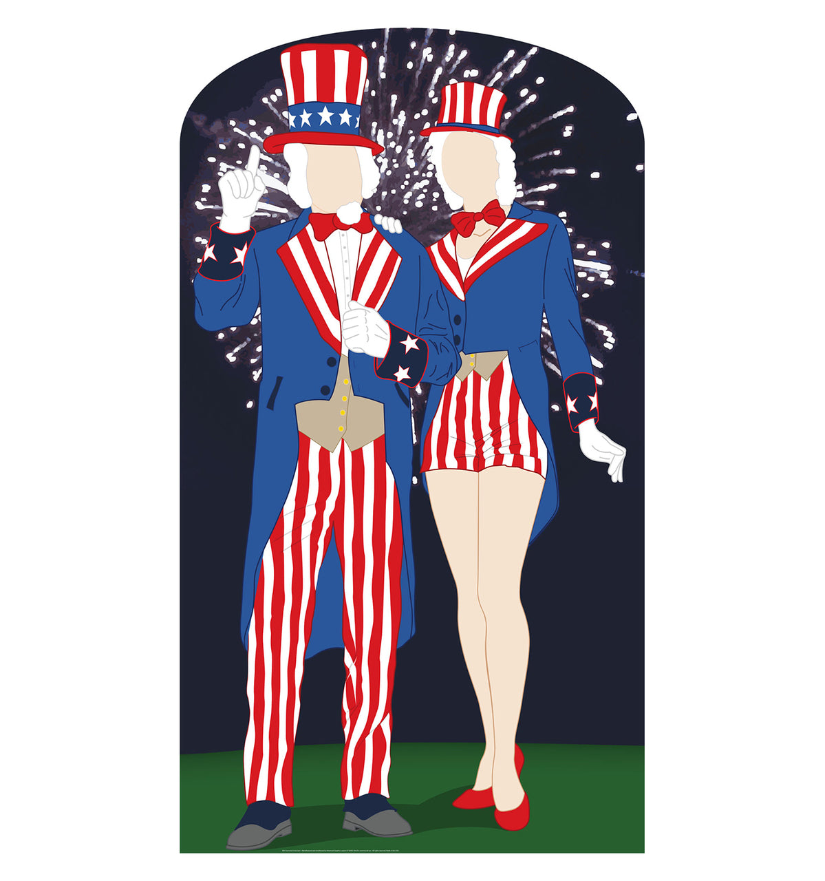 Aunt and Uncle Sam Cardboard Cutout
