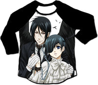 Thumbnail for BLACK BUTLER - OPEN WINGS -3/4TH SUBLIMATION LONG SLEEVE RAGLAN