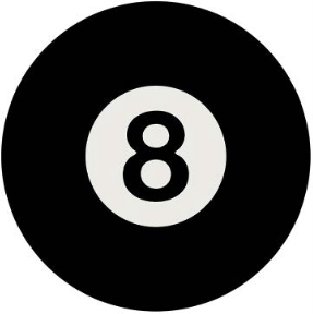 8BALL DOMED METAL SIGN - 15" ROUND- (2 PC PREPACK - $5.50 EACH)