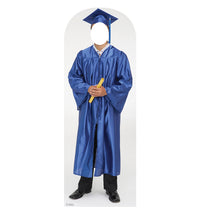 Thumbnail for Male Graduate Blue Cap and Gown Cardboard Cutout
