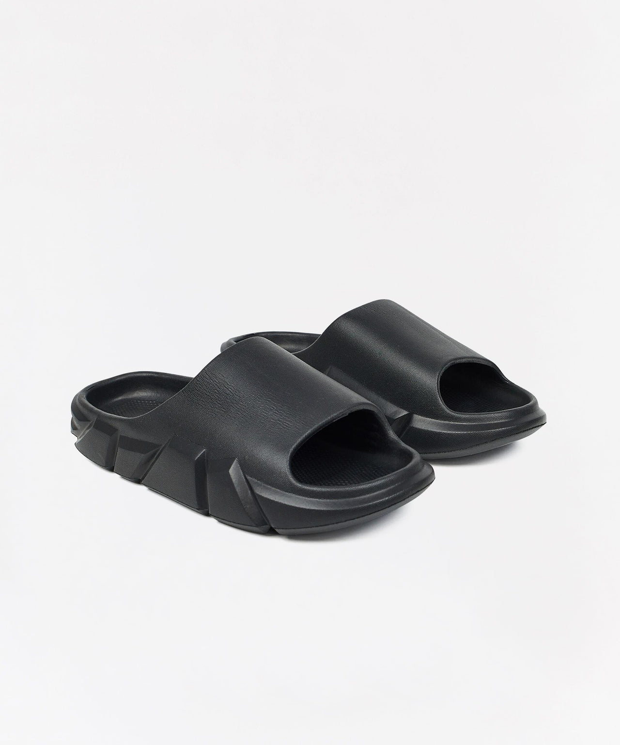Sculpted Solid Slides - Black