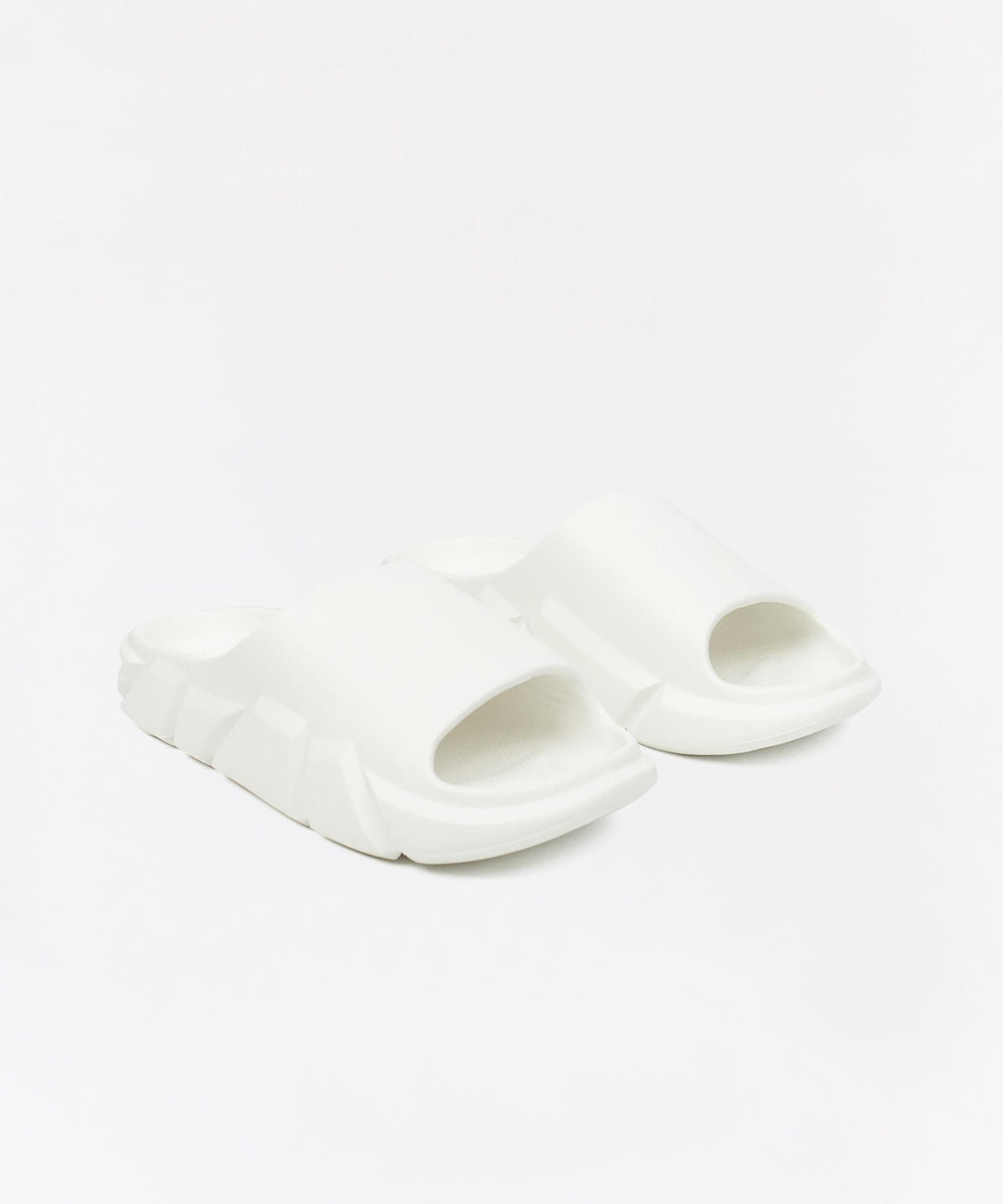 Sculpted Solid Slides - White