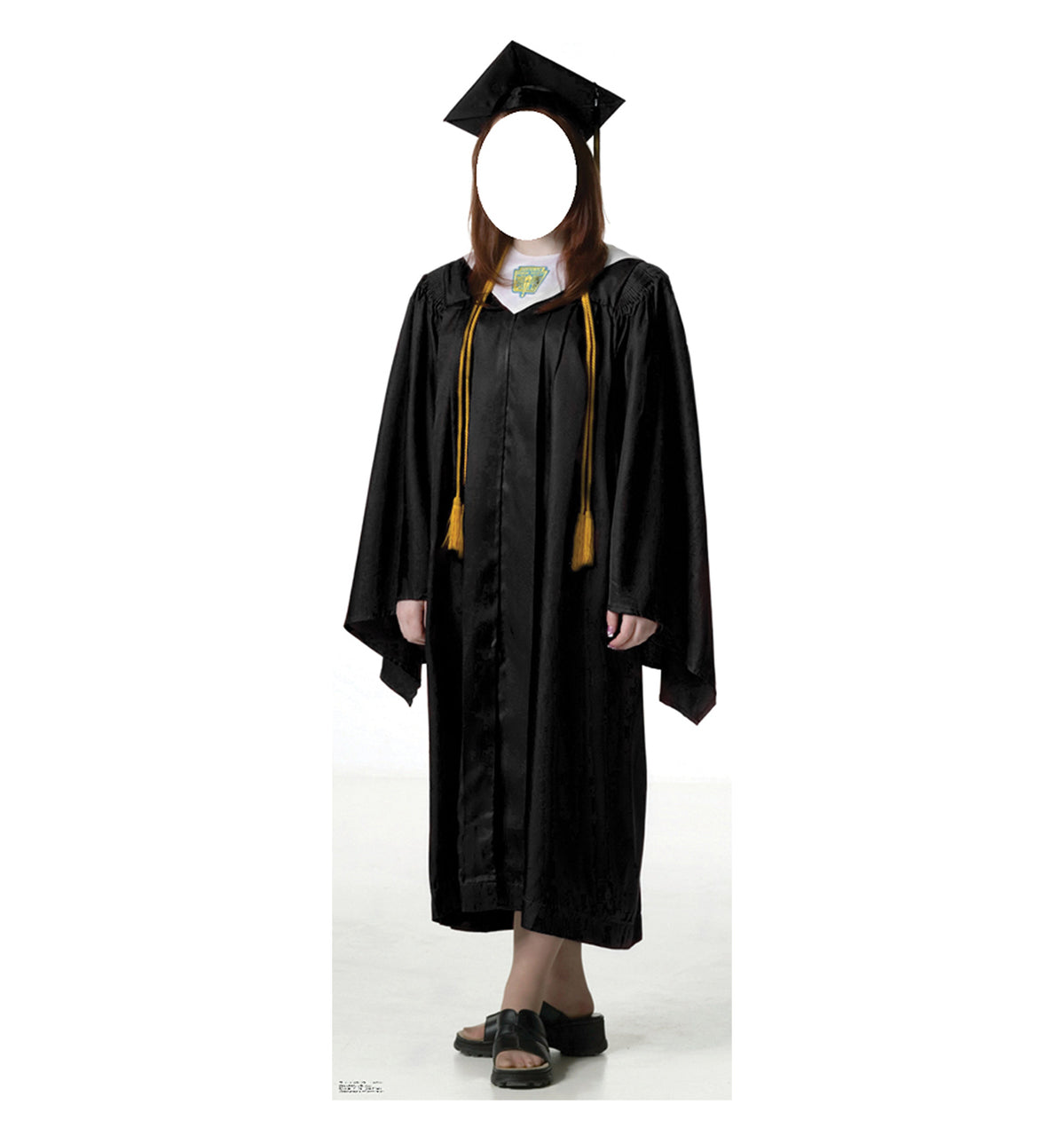 Life-size Female Graduate Black Cap / Gown Cardboard Cutout