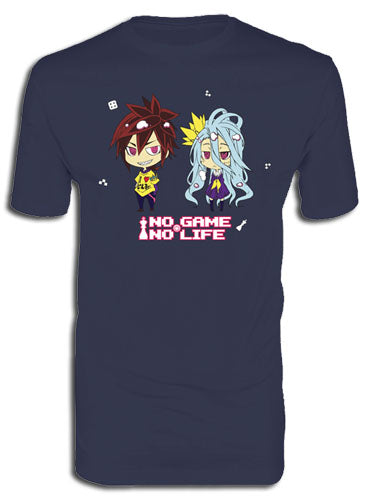 NO GAME NO LIFE- SD SORA AND SHIRO MEN SCREEN PRINT T-SHIRT