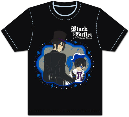 BLACK BUTLER BOOK OF CIRCUS - SEBASTIAN AND CIEL MENS SCREEN PRINT T-SHIRT