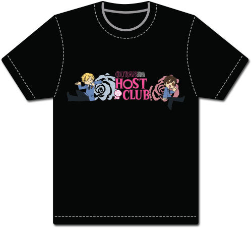 OURAN HIGH SCHOOL HOST CLUB- SD HARUHI AND TAMAKI MENS SCREEN PRINT T-SHIRT