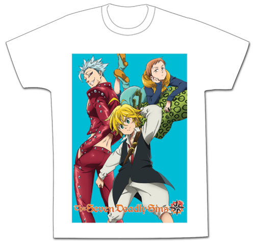 THE SEVEN DEADLY SINS- MELIODAS, BAN AND KING MENS SUBLIMATION T-SHIRT