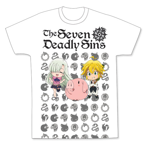 THE SEVEN DEADLY SINS- SD MELIODAS, ELIZABETH & HAWK MEN SUBLIMATION MEN T-SHIRT