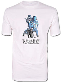Thumbnail for GHOST IN THE SHELL- MOTOKO AND TACHIKOMA MEN SCREEN PRINT T-SHIRT