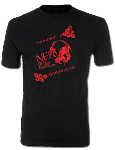 EVANGELION NEW MOVIE - NERV LOGO DISTRESS MENS T-SHIRT