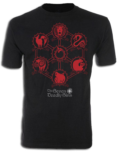 THE SEVEN DEADLY SINS- SIN ICONS MEN SCREEN PRINT T-SHIRT