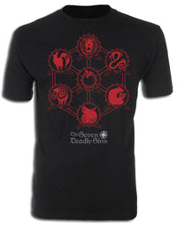 Thumbnail for THE SEVEN DEADLY SINS- SIN ICONS MEN SCREEN PRINT T-SHIRT