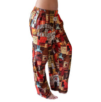 Thumbnail for Waist down photo of model wearing Bourbons Of Kentucky pajama lounge pants side view (white background)