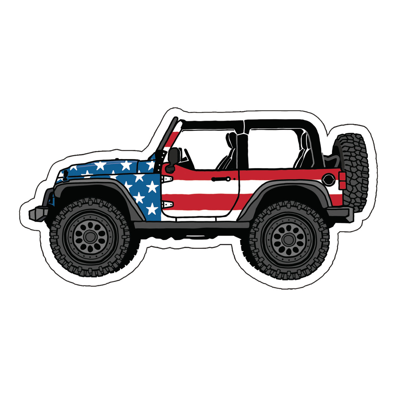 Jeep USA Flag Sticker- 25 PC PPK - $2.00 each