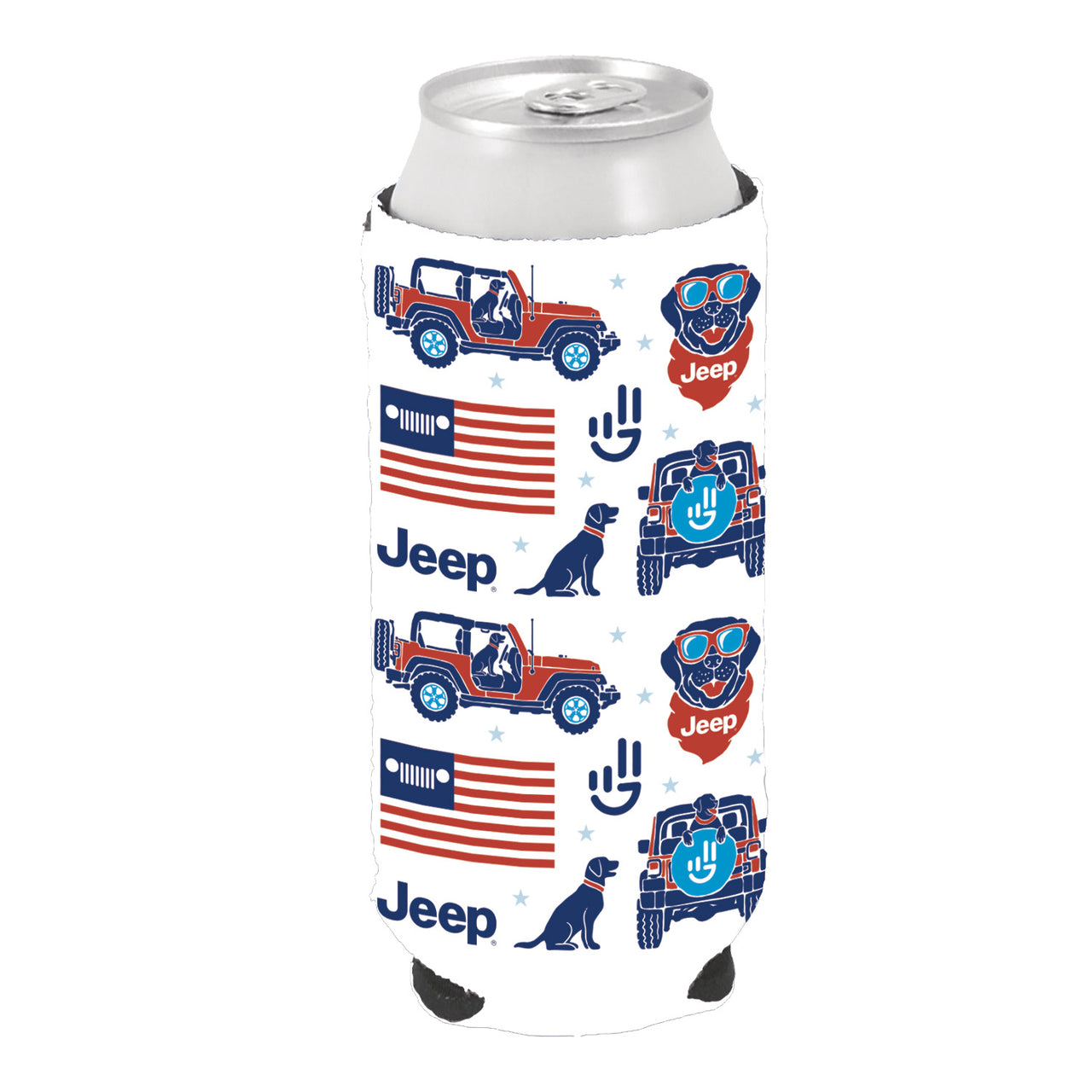 Jeep Patriotic Pups Can Holder-12 PC PPK - $2.50 EACH