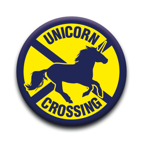 Unicorns - Crossing Round Pinback Button (1.25") – 6 PC PPK