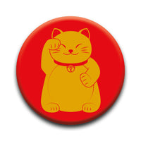 Thumbnail for Lucky Cat - Red Round Pinback Button (1.25
