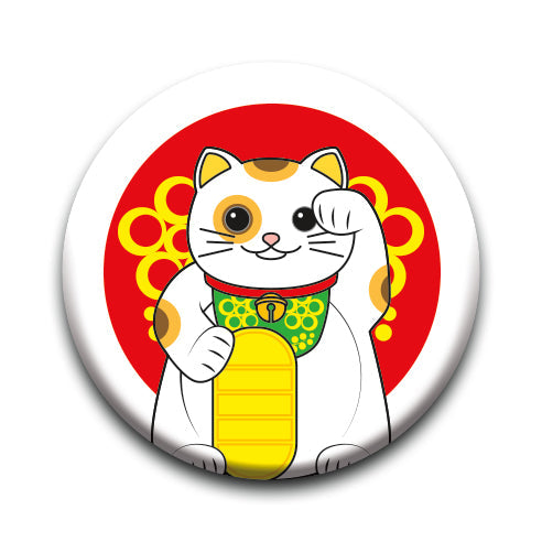 Lucky Cat - Eye Round Pinback Button (1.25") – 6 PC PPK