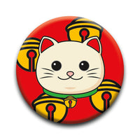 Thumbnail for Lucky Cat - Bell Round Pinback Button (1.25